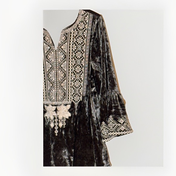 andree Romantic embroidered top women's m Velvet Bohemian Fairycore Goblincore - Picture 4 of 8